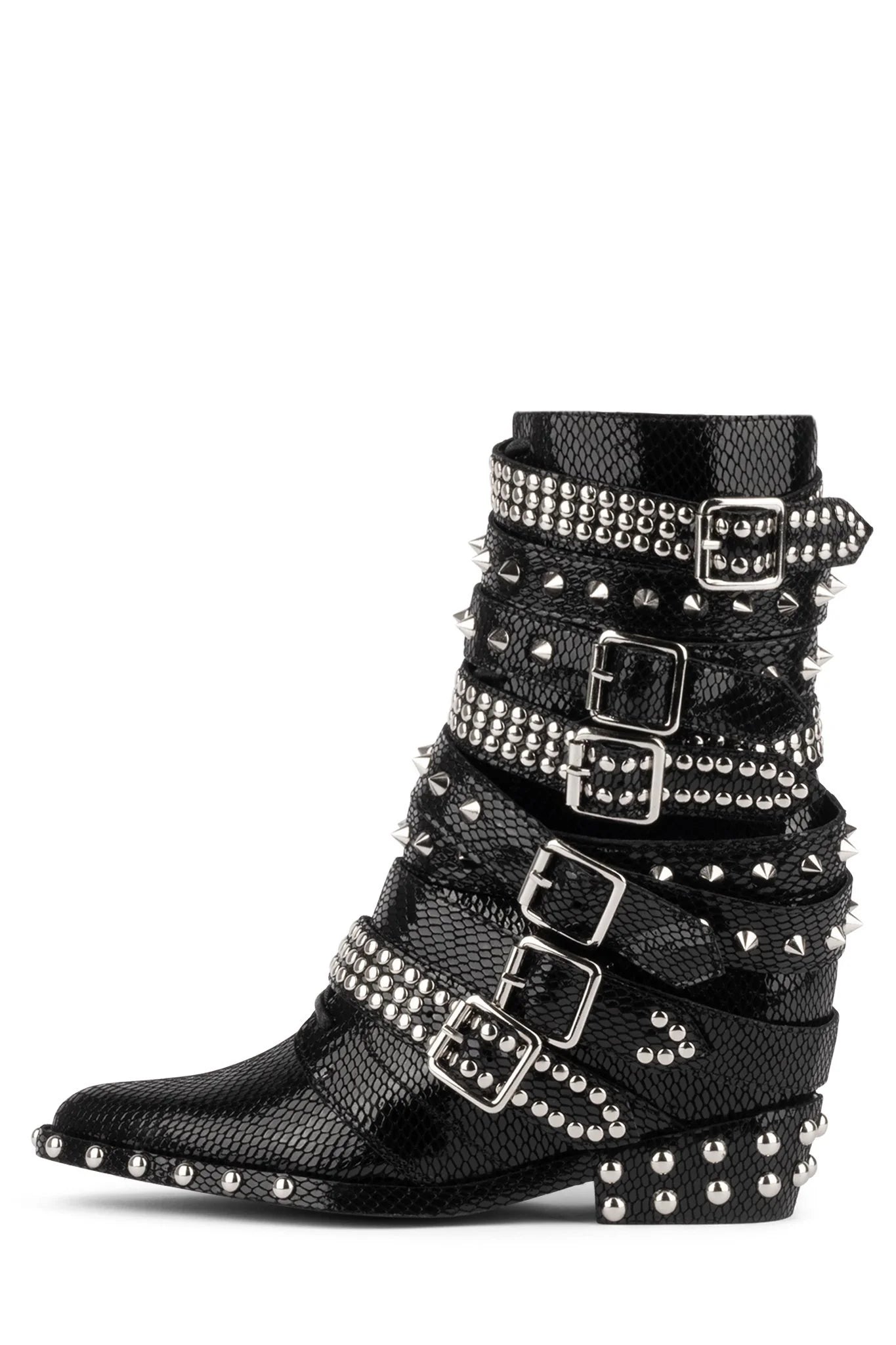 JEFFREY CAMPBELL DRACO BOOT - SNAKE SILVER