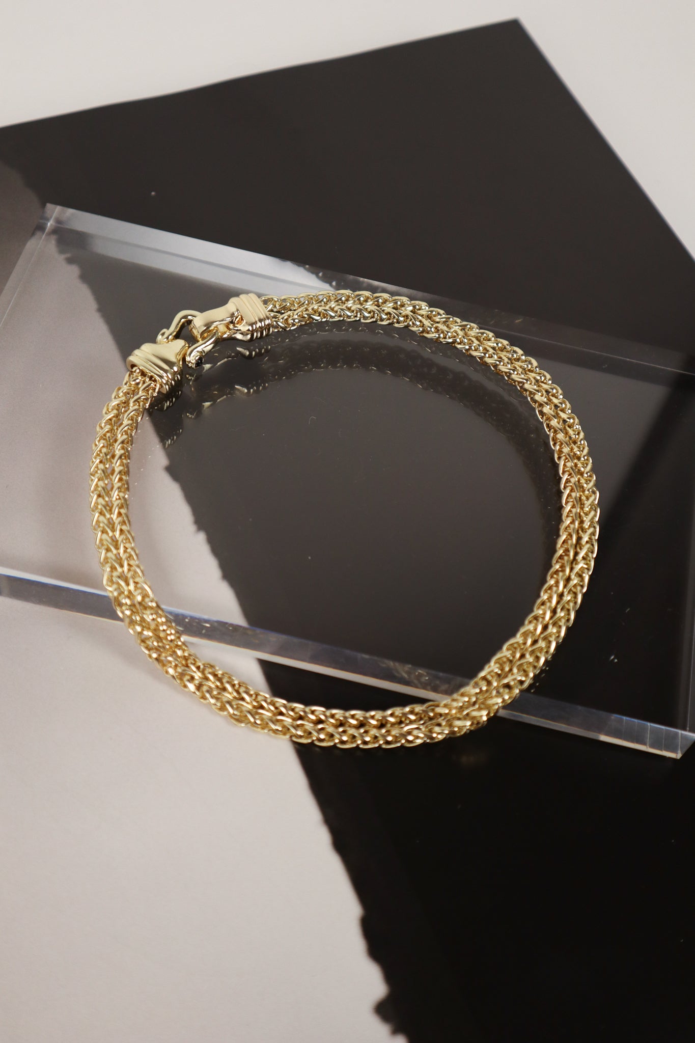 Double Chain Clasp Necklace - GOLD