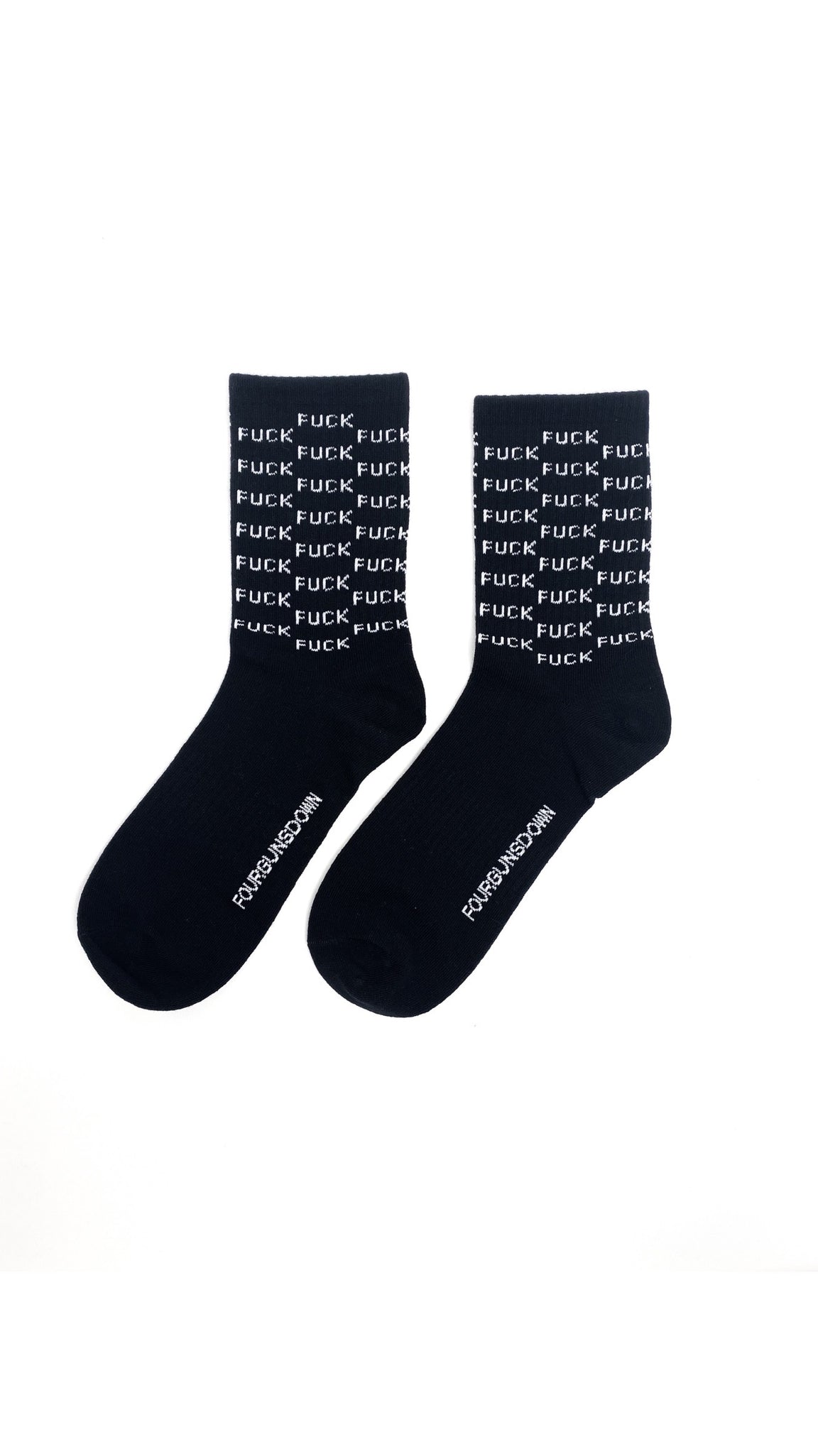 The Word Checkered Socks - BLACK