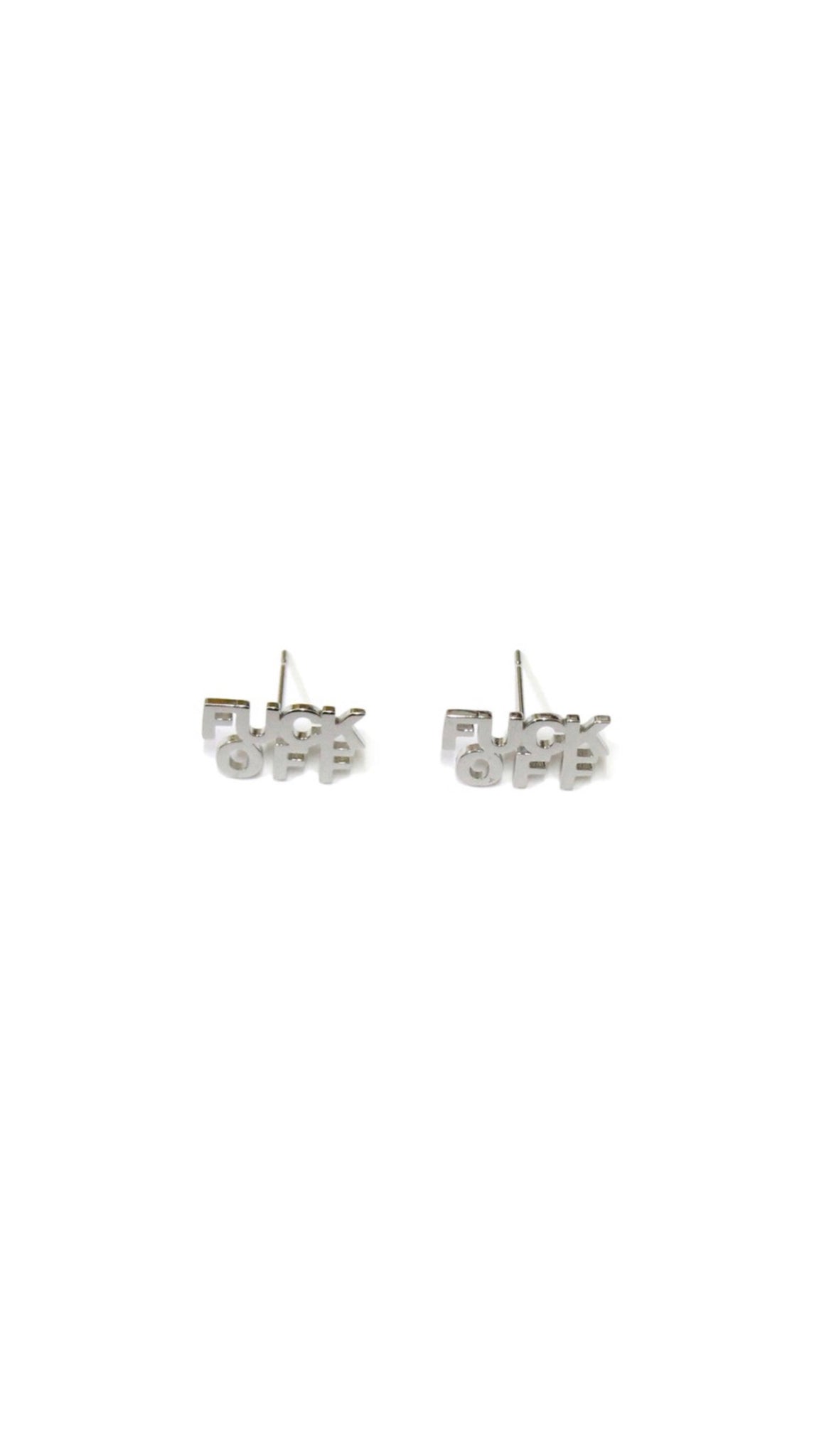 The Word OFF Stud Earrings - SILVER/GOLD
